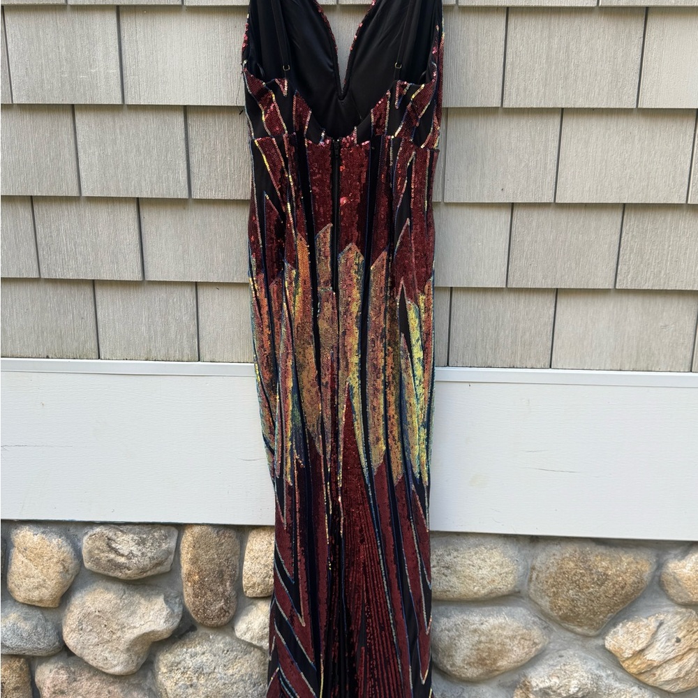 Elegant Multicolor Geometric Maxi Dress - Picture 5 of 5